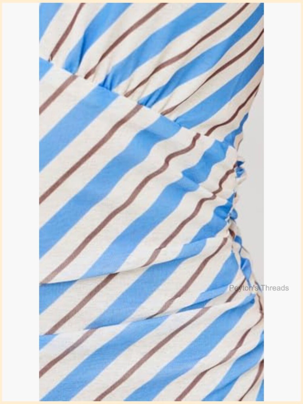 Women's Sancia Halter Midi Dress with Ruched Details in Stripe - Picture 6 of 6
